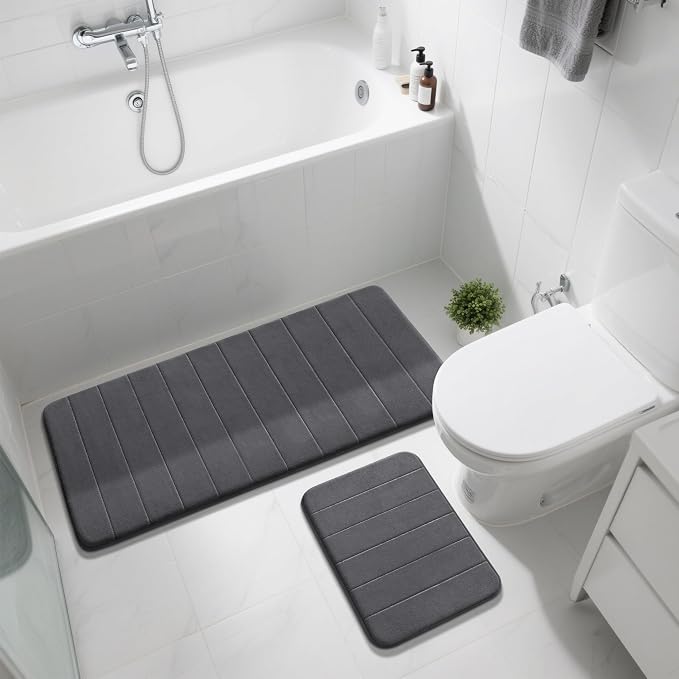 Yimobra Large Bath Mat Set 2 Piece- Super Soft Absorbent Quick Dry Memory Foam - Image 7