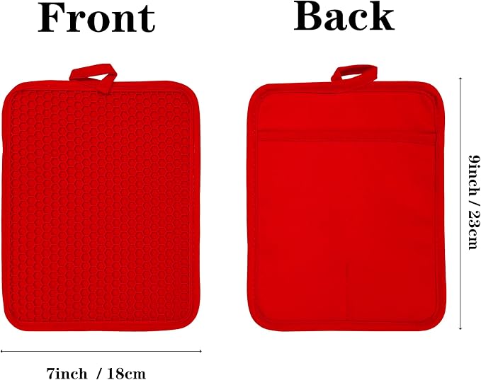 Oven Pot Holder with Pocket Cotton Heat Resistant Coaster Potholder Kitchen Hot - Image 2
