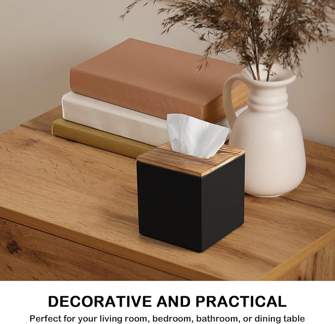 Black Tissue Box Cover Square - Image 5