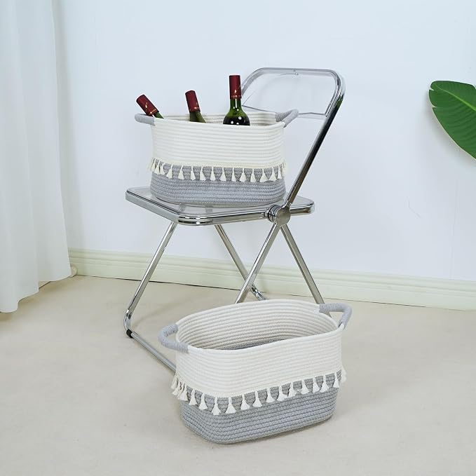 TeoKJ Storage Basket 3 Pack for Organizing, Cotton Rope Baskets for Toy - Image 6