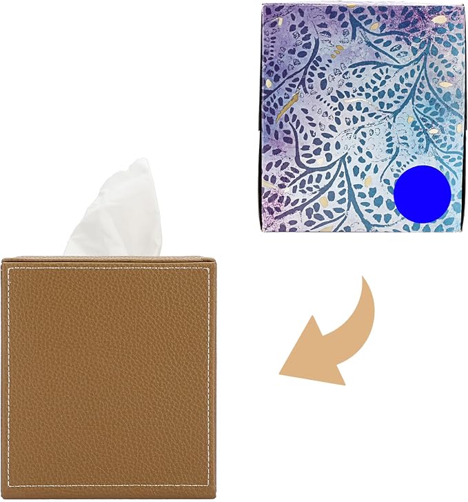 Sumnacon Square Leather Tissue Box Cover - Image 6
