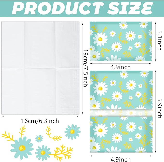 Geyee 50 Packs Tissue Travel Size Facial Paper Napkins Travel Packs Disposable - Image 2