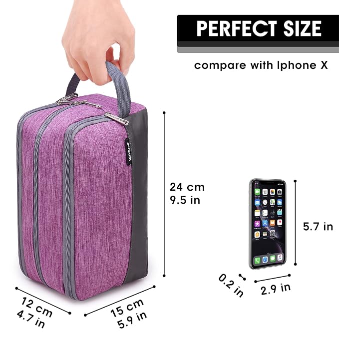 Toiletry Bag for Men/Women Hanging Dopp Kit Water Resistant Shaving Bag Small - Image 2