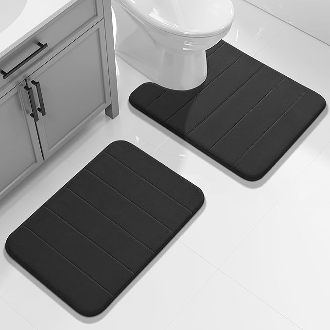 Yimobra U-Shaped Toilet Bath Mat Set 2 Piece by Yimobra