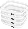 4 Pack Clear Hard Shell Zipper Case, See-Through Hard Plastic Organizer Pouches by Unknown