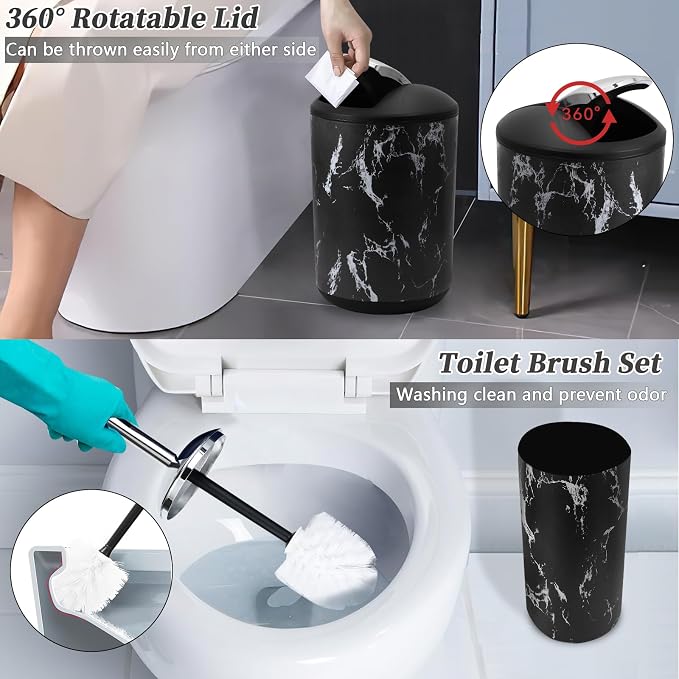 Black Marble Bathroom Accessories Set, Vanity Tray, Soap Dispenser, Soap Dish - Image 4