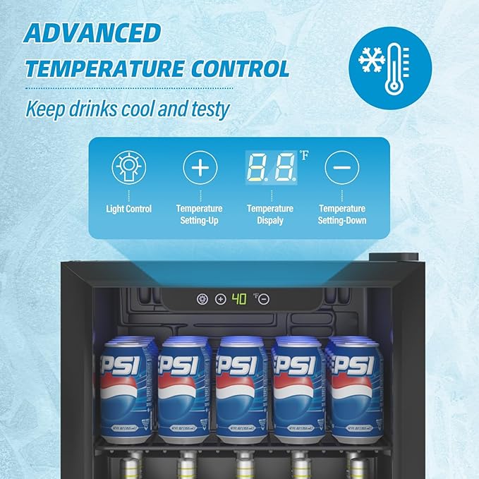 Compact Beverage Refrigerator, 60 Can/1.3 Cubic Feet Fridge - Image 6
