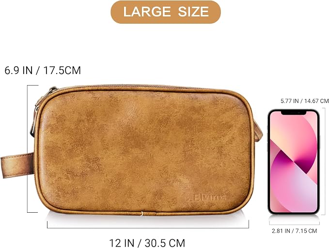 Elviros Toiletry Bag for Men, Large Travel Shaving Dopp Kit Water-resistant - Image 7