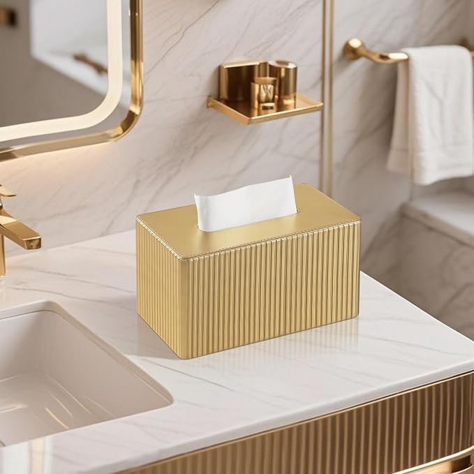 PU Leather Tissue Box Cover, Rectangle Tissue Box Holder - Image 3