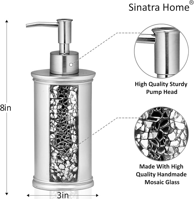 Zahari Home 4pc Sinatra Stylish Bathroom Accessories Set Liquid Soap Dispenser - Image 2
