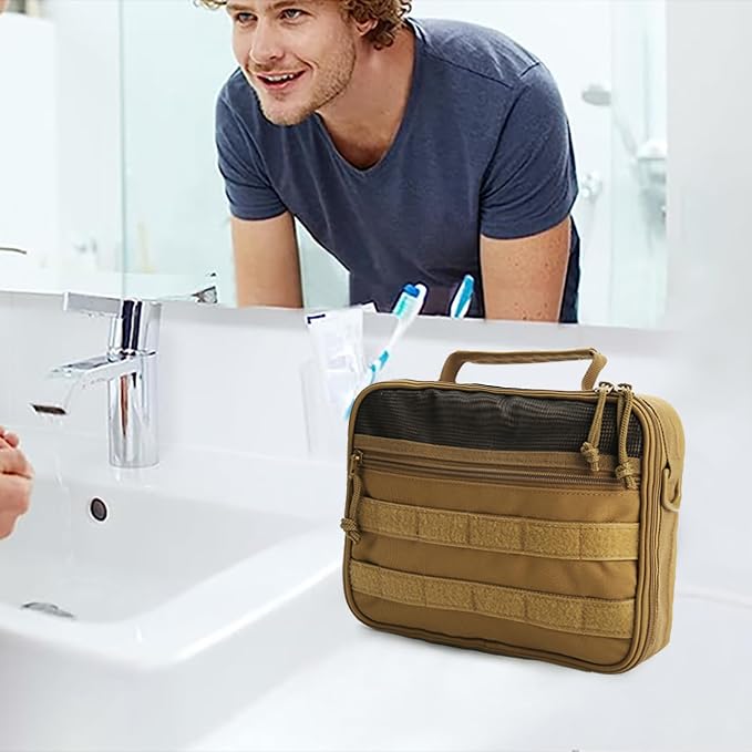 SMONT Tactical Toiletry Bag for Men, 9.5" Hanging Dopp Kit Shaving Hygiene Bag - Image 2