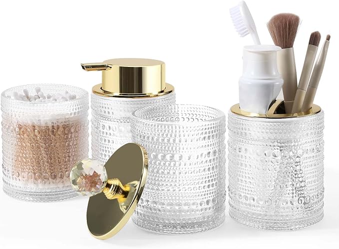 DASITON Bathroom Accessories Set, Toothbrush Holder, Bathroom Tumbler, Cotton by DASITON