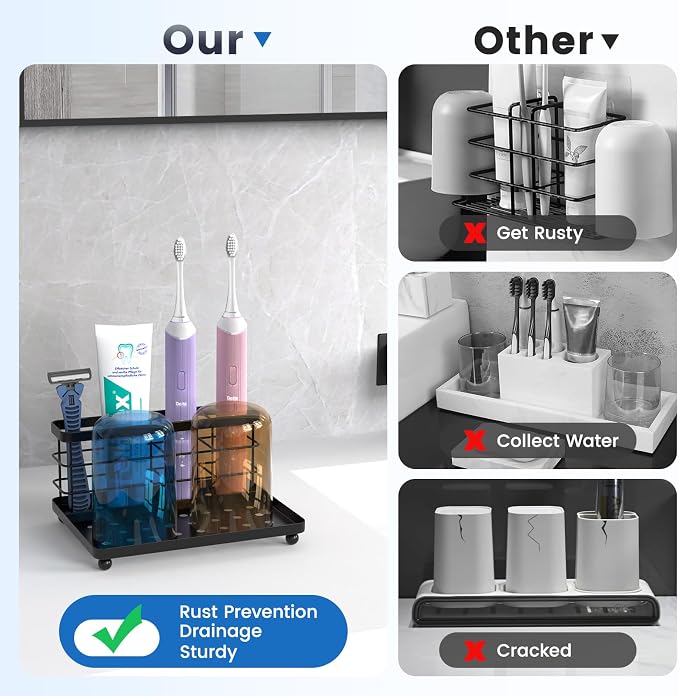 Luxspire Toothbrush Holders for Bathroom, Toothbrush Holder - Image 5
