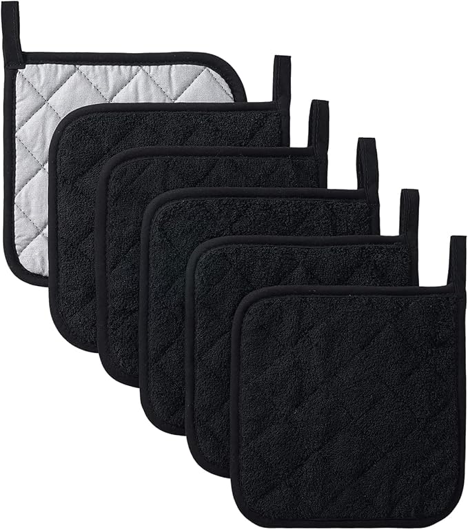 Kitchen Pot Holders Set Heat Resistant Pure Cotton Potholders Kit Trivets Large by KLNYOO