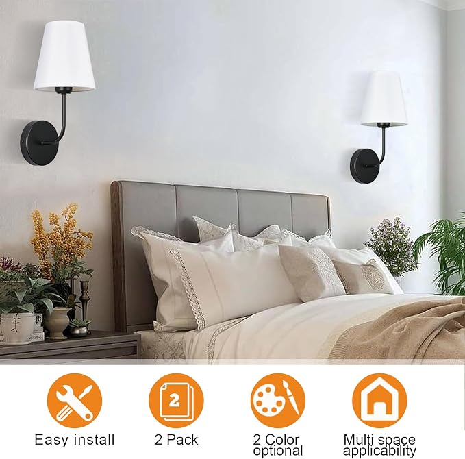 Modern Hardwired Wall Sconce Set of 2 – Matte Black Finish - Image 4