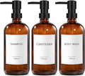 GMISUN Glass Shampoo and Conditioner Dispenser, Shower Soap Dispenser Bottles by GMISUN