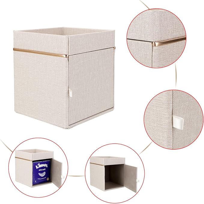 Sumnacon Linen Square Tissue Box Cover - Image 5