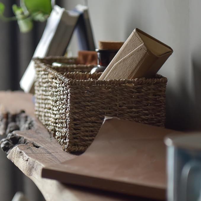 StorageWorks Wicker Toilet Basket Tank Topper, Toilet Paper Basket - Image 5