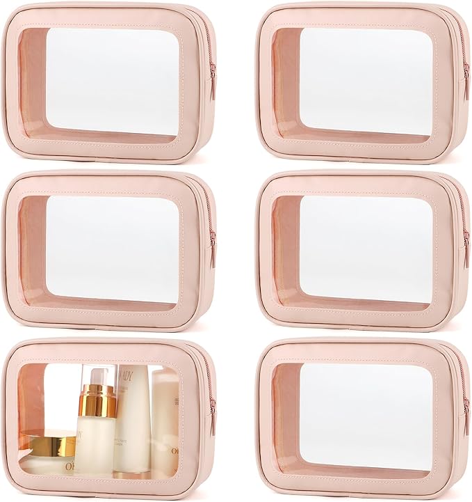 6PCS Clear Toiletry Bag, TSA Approved Travel Pouch by YOPCDJ