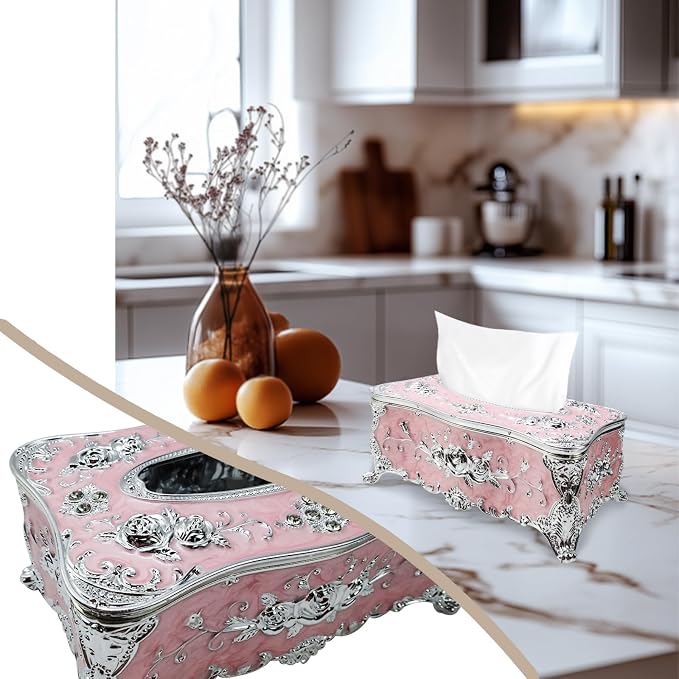 Geesatis Tissue Box Cover, Rectangle Tissue Box Holder, Rectangular Napkin - Image 8