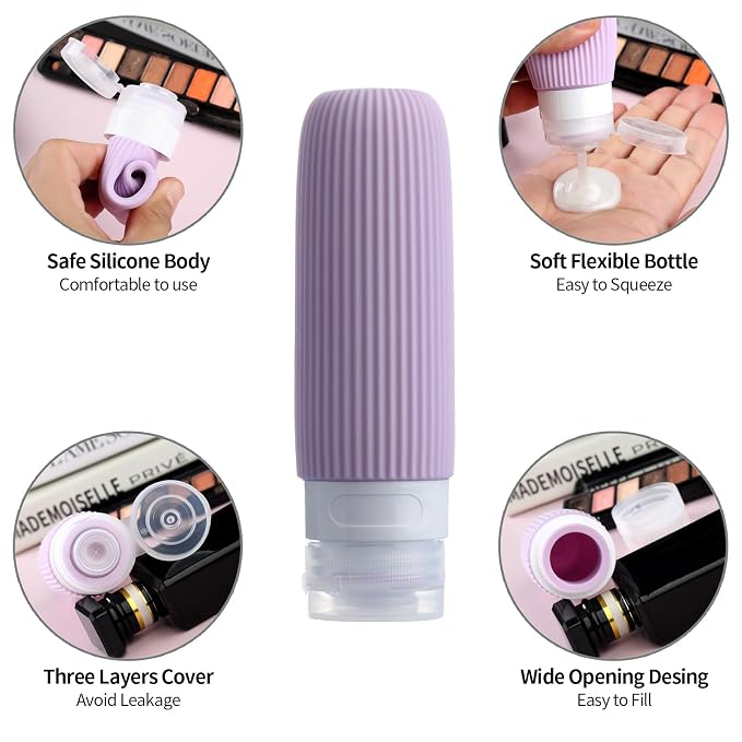 16 Pack Travel Bottles for Toiletries, Large 6oz Silicone Travel Containers - Image 4