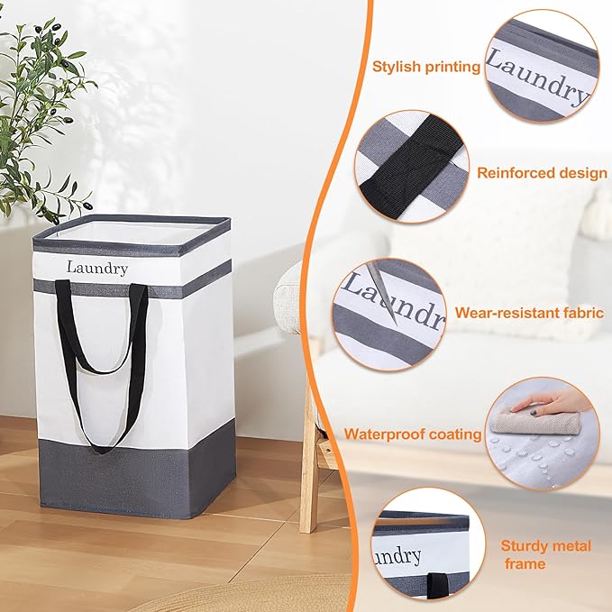 FairyHaus Laundry Basket 78L, Collapsible Laundry Baskets Hampers - Image 6