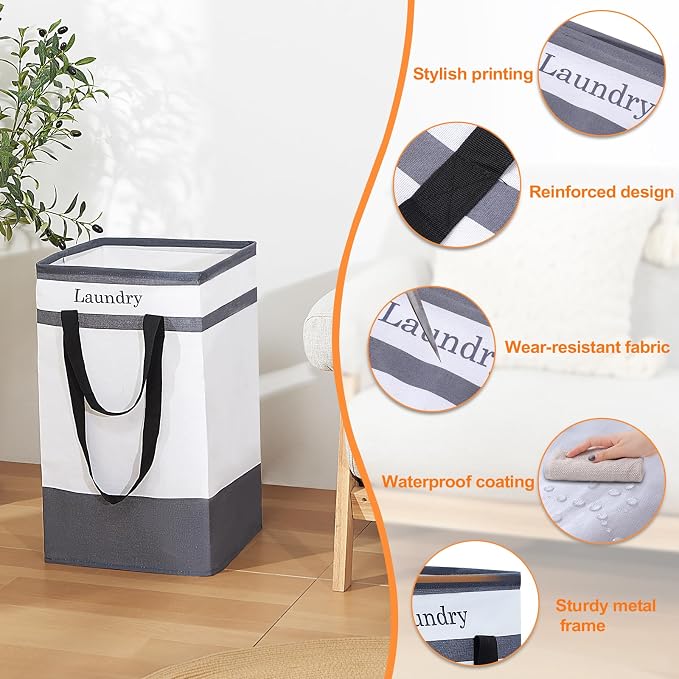 FairyHaus Laundry Basket 100L, Collapsible Laundry Baskets Hampers - Image 6