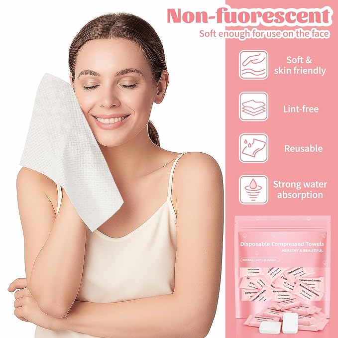 Compressed Disposable Face Towel, Thicker Individually Packaged Compressed - Image 3