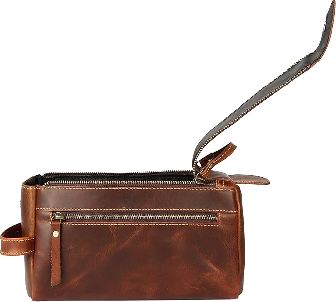 KomalC Premium Buffalo Leather Toiletry Bag - Image 3