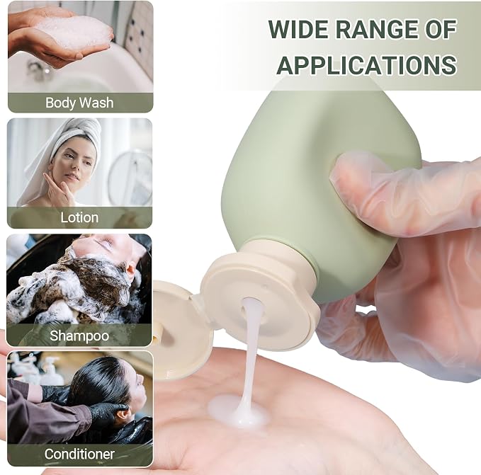 3.4 oz Small Plastic Travel Shampoo Bottles, Empty Plastic Squeeze Bottles - Image 2