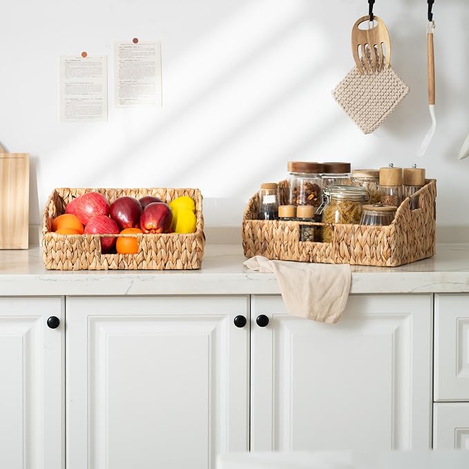 StorageWorks Pantry Baskets for Organizing, Water Hyacinth Baskets for shelves - Image 6