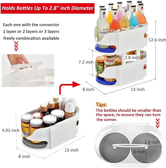 Lazy Susan for Refrigerator Turntable Organizer Combinable Lazy Susan for - Image 4