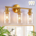 DLLT 3-Light Bathroom Light Fixtures: Gold Modern Vanity Wall Lights by DINGLILIGHTING