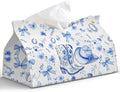 Blue Western Cowgirl Tissue Box Cover Rectangle, Leather Decorative Facial by PaJiaNi