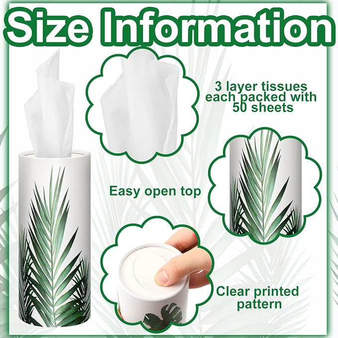 Zonon 8 Pcs Greenery Car Tissue Cylinder - Image 6