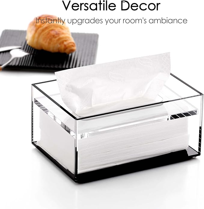 SANRUI Clear Acrylic Facial Tissue Box Cover Holder - Image 8