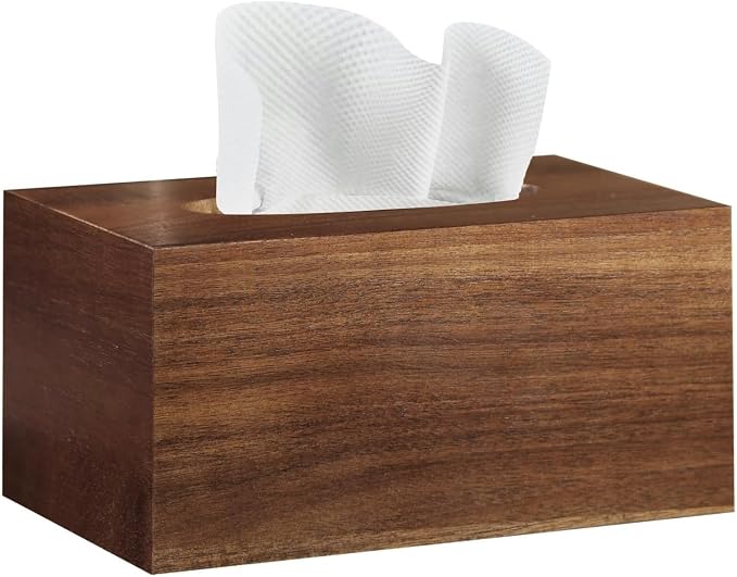 BIBELUN Tissue Box Cover, Acacia Wood Tissue Box Cover Rectangle by BIBELUN