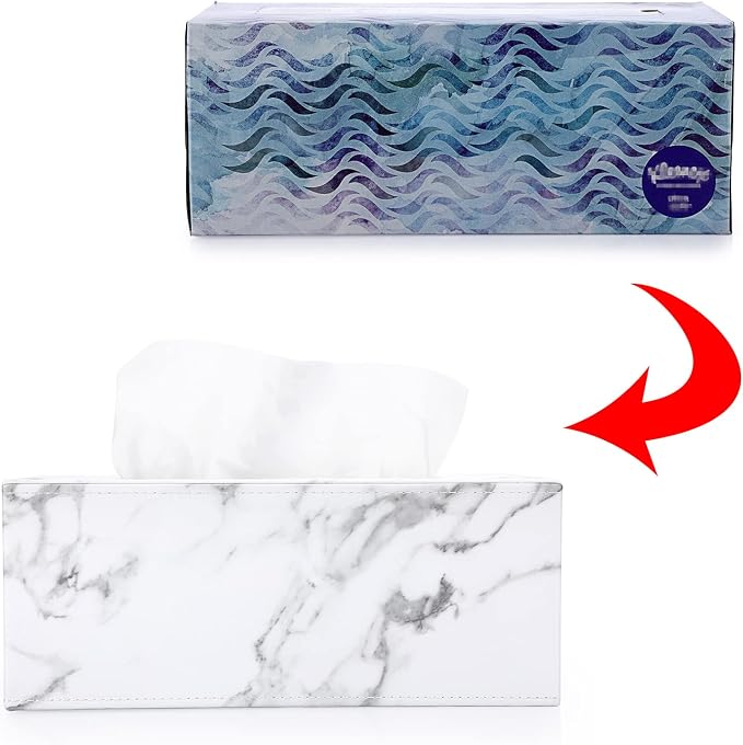 Sumnacon Rectangular Leather Tissue Box Cover - Image 7