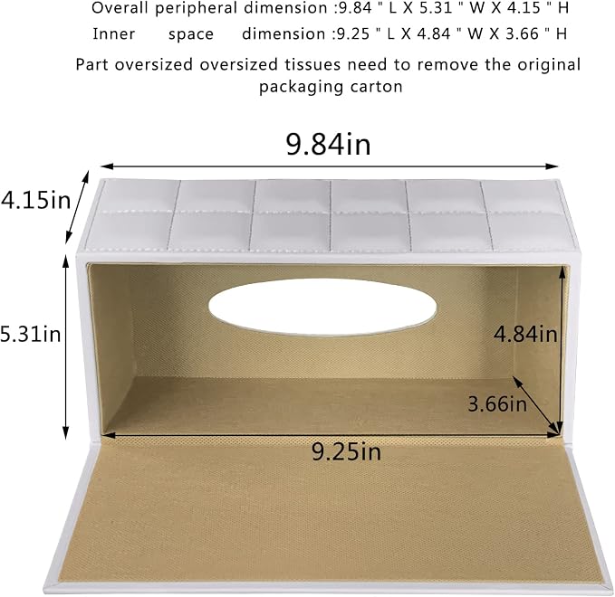 High-end Fashion Pu Leather Tissue Box Holder Cover Rectangular, Napkin Facial - Image 3