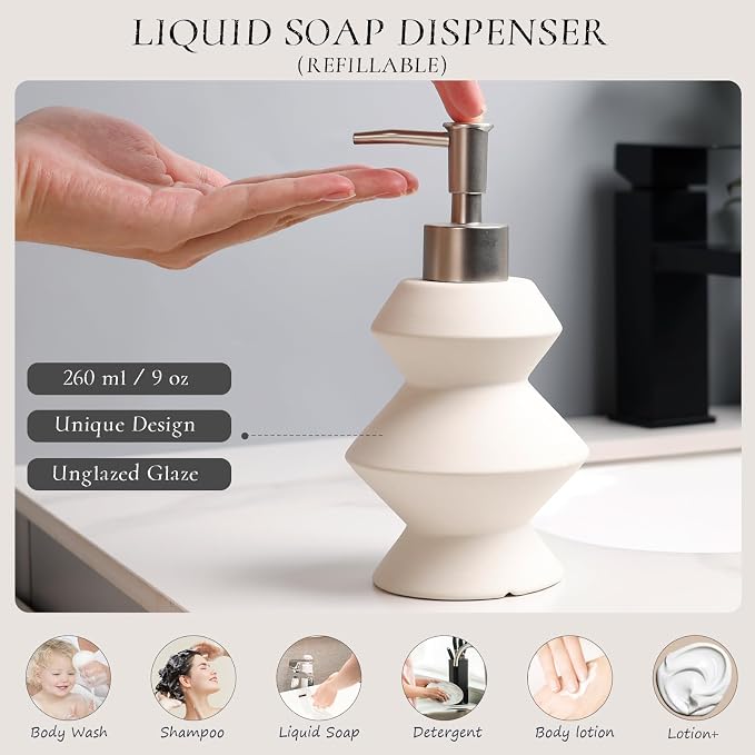 Bathroom Accessory Set 5PCS, Unique Design Small Bathroom Accessories Sets - Image 3