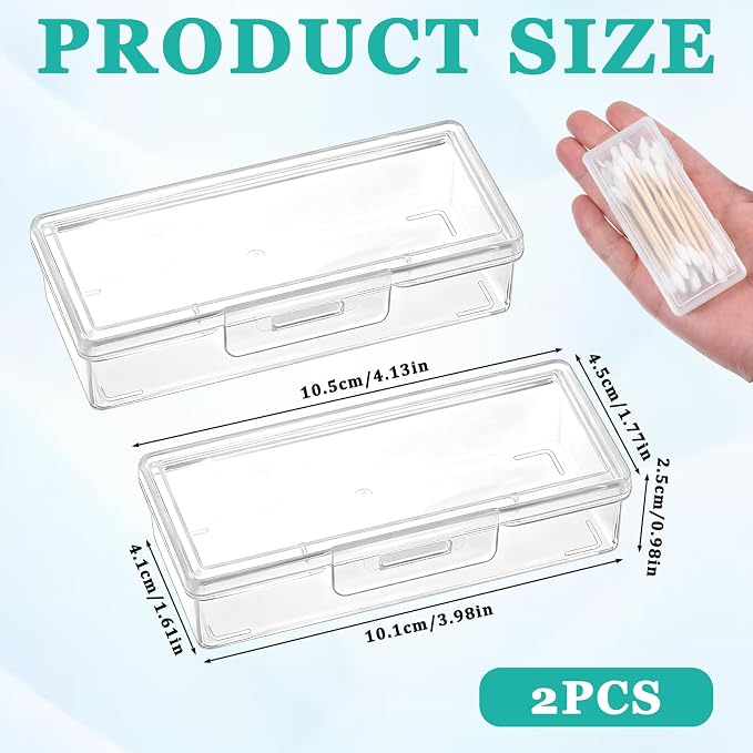 2PCS Cotton Swab Holder for Travel, Floss Picks Case, Portable Small Dental - Image 2