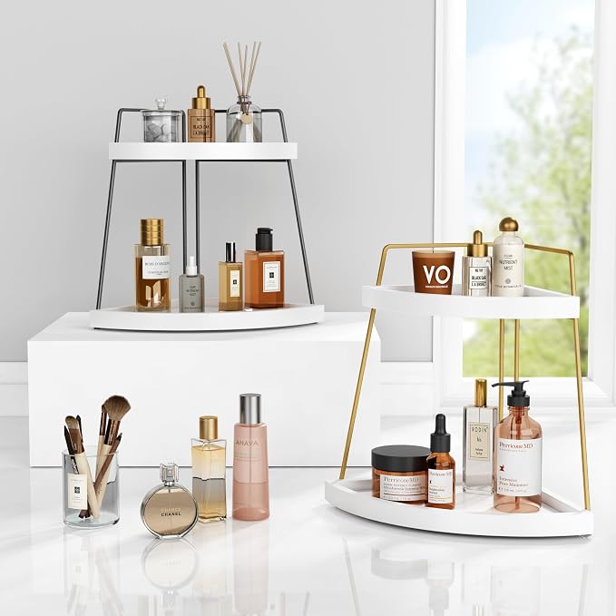Forbena Corner Bathroom Counter Organizer, 2 Tier Bathroom Organizer Countertop - Image 6