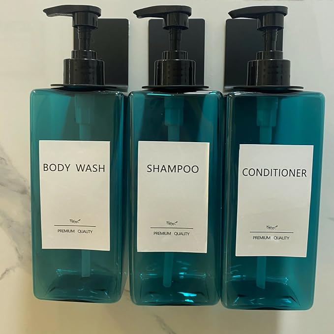 Shampoo and Conditioner Dispenser Set, 500ml Soap Dispenser 16.9oz Shower - Image 7