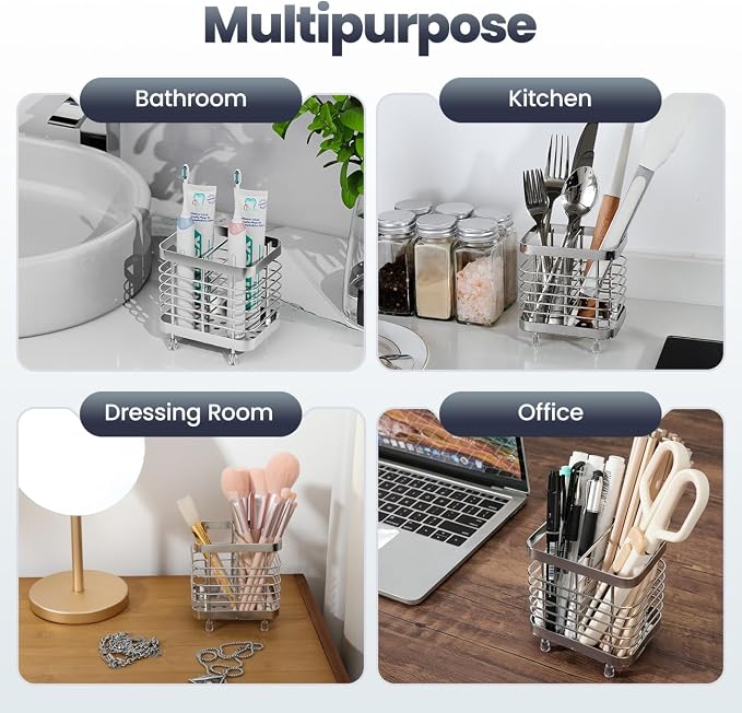 Luxspire Toothbrush Holders for Bathroom, Stainless Steel Electric Toothbrush - Image 8