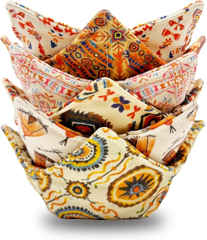 Cotton Microwavable Bowl Cozy ，Set of 6，Microwave-Safe Hot Bowl Holders by Unknown