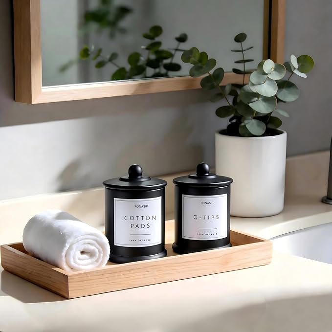 Qtip Holder & Cotton Pad Dispenser, Bathroom Organizer and Storage Canisters - Image 2