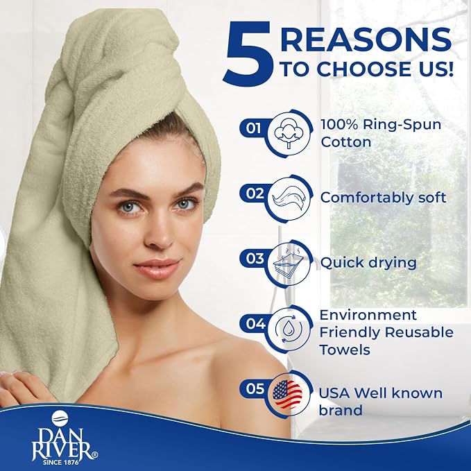 DAN RIVER 8 PC Luxury Bath Towels - Image 5