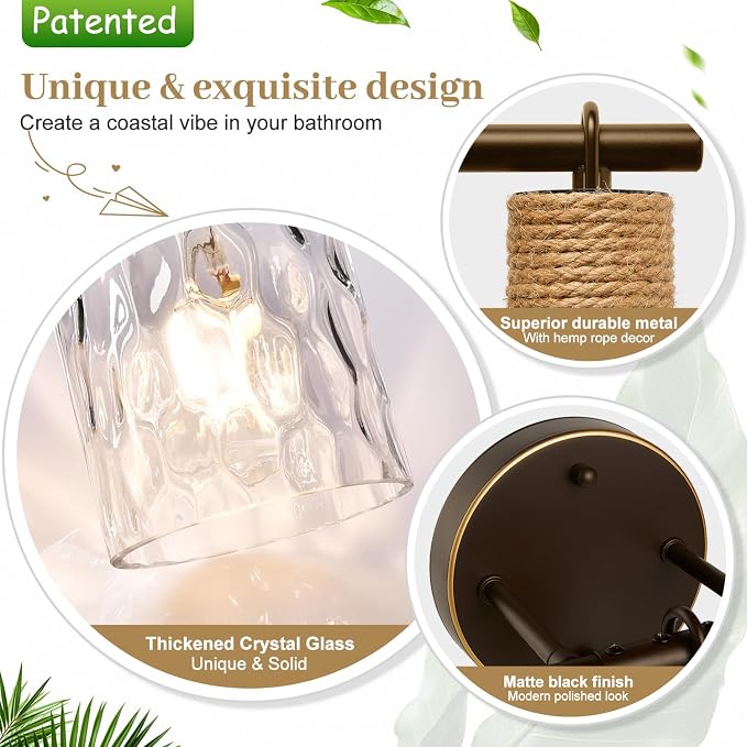 Bathroom Light Fixtures, 5-Light Coastal Vanity Lights - Image 3