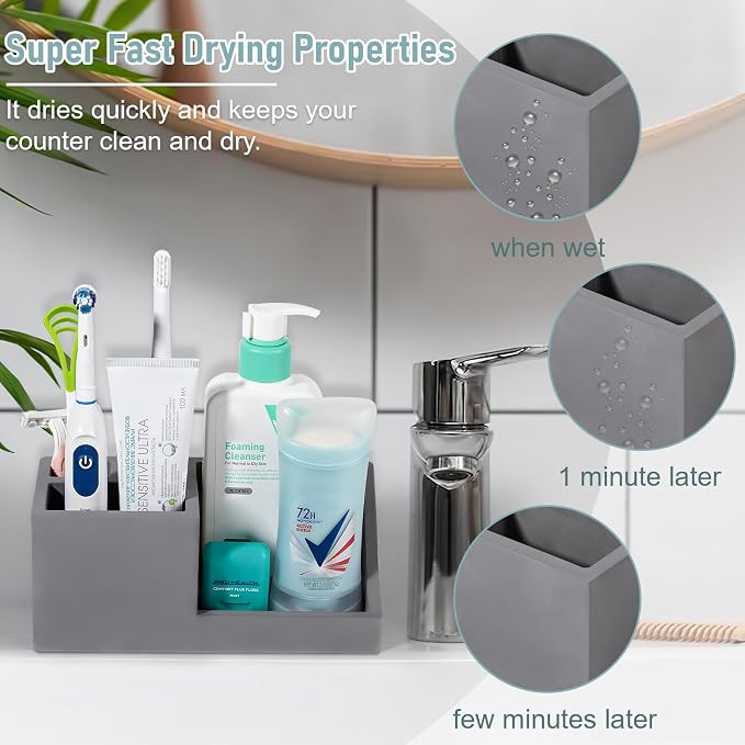 Diatomite Toothbrush Holders for Bathrooms, Quick Dry Electric Tooth Brush and - Image 3