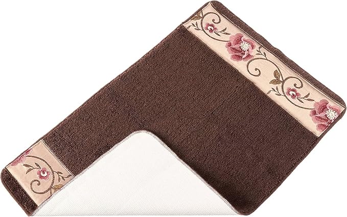 Zahari Home Larrisa Floral Bathroom Rug Luxury Bath Rug Washable Contemporary - Image 4